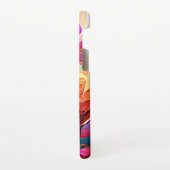 Floral Abstract Kunst Oranje Rode Blauwe Bloemen Samsung Galaxy Hoesje (Linkerkant)