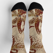 Floral Abstract met bruinkooltextuur Sokken (Top)