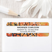 Floral Abstract Oranje adres Etiket (Insitu)