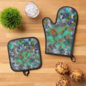 Floral Abstract Ovenwant & Pannenlap Set (Top down)