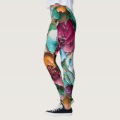 Floral Abstract Paint Pattern – Artistic Modern  Leggings (Links)