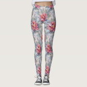 Floral Abstract Paint Pattern – Artistic Modern  Leggings (Voorkant)