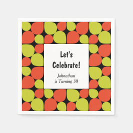 Floral Abstract Retro Patroon Aangepaste verjaarda Servet