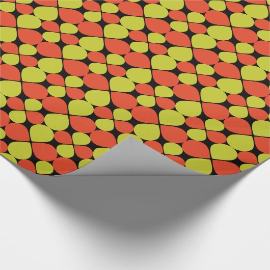 Floral Abstract Retro Patroon Cadeaupapier (Hoek)