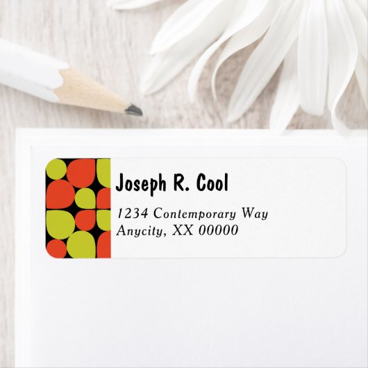 Floral Abstract Retro Patroon Etiket (Insitu)