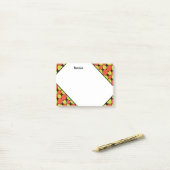 Floral Abstract Retro Patroon Post-it® Notes (Op bureau)