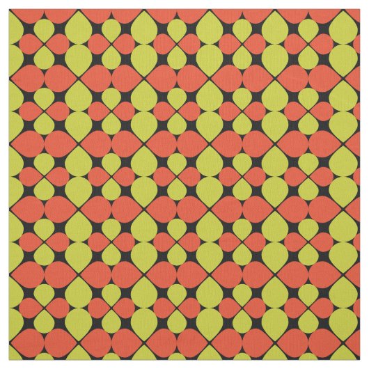 Floral Abstract Retro Patroon Stof (Swatch)