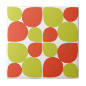 Floral Abstract Retro Patroon Tegeltje (Voorkant)