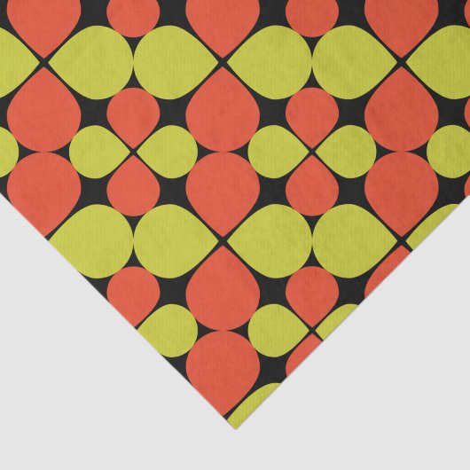 Floral Abstract Retro Patroon Tissuepapier (Detail)