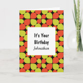 Floral Abstract Retro Pattern Birthday Kaart (Voorkant)