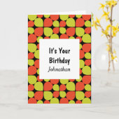 Floral Abstract Retro Pattern Birthday Kaart (Gele Bloem)