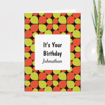 Floral Abstract Retro Pattern Birthday