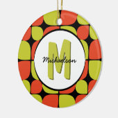 Floral Abstract Retro Pattern Monogramed Keramisch Ornament (Links)