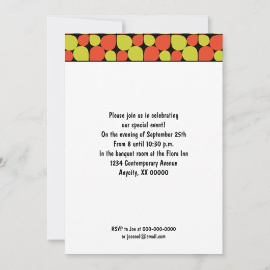 Floral Abstract Retropatroonevenement Kaart (Voorkant)