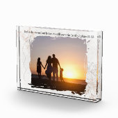 Floral Abstract w/ Bible Verse Custom Photo Block Fotoblokken (Rechts)