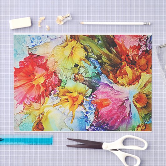 Floral Abstract Weefselpapier Tissuepapier (Craft)