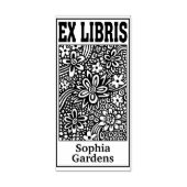 Floral Abstracte Ex Libris Rubberstempel (Afrduk)