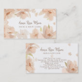 *~* Floral Abstracte Peach Beige Soft Waterverf Visitekaartje (Voorkant / Achterkant)