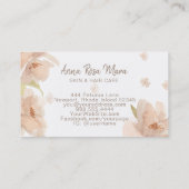*~* Floral Abstracte Peach Beige Soft Waterverf Visitekaartje (Achterkant)