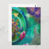 Floral Abstracte tuin Briefkaart (Voorkant / Achterkant)