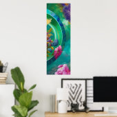 Floral Abstracte tuin Poster (Thuiskantoor)
