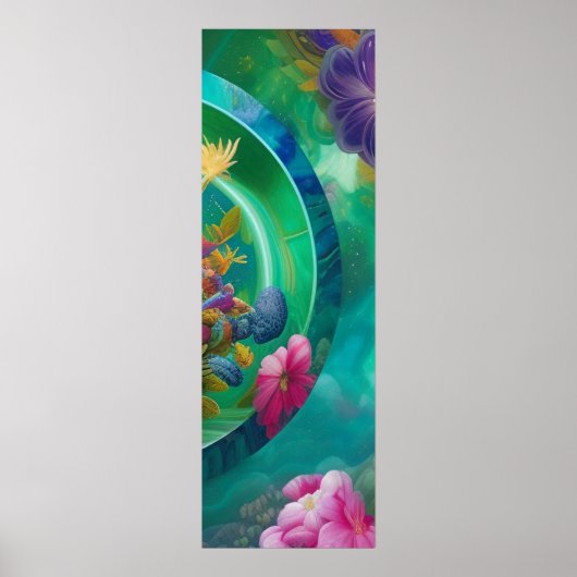 Floral Abstracte tuin Poster (Voorkant)