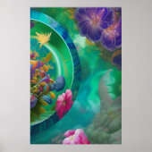 Floral Abstracte tuin Poster (Voorkant)