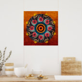 Floral Abstracte Vector Art Print (Keuken)