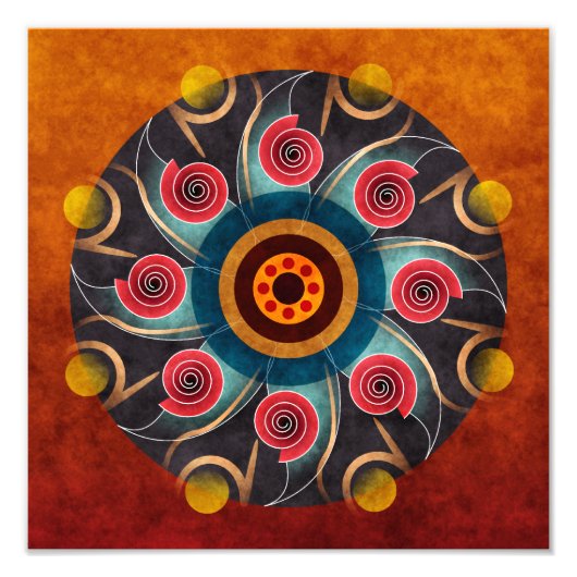 Floral Abstracte Vector Kunstfoto's afdrukken Foto Afdruk (Voorkant)