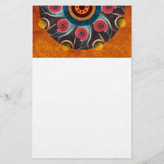 Floral Abstracte Vector Kunstwerk Briefpapier (Voorkant)