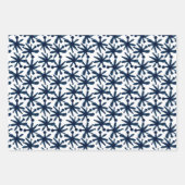 Floral Abstracte Waterverf Indigo Blue White Inpakpapier Vel (Voorkant 2)