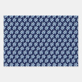 Floral Abstracte Waterverf Indigo Blue White Inpakpapier Vel (Voorkant)