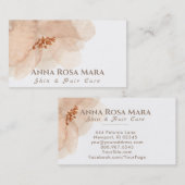 *~* Floral Abstracte Zachte Beige Peach Waterverf Visitekaartje (Voorkant / Achterkant)