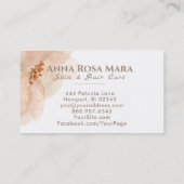 *~* Floral Abstracte Zachte Beige Peach Waterverf Visitekaartje (Achterkant)