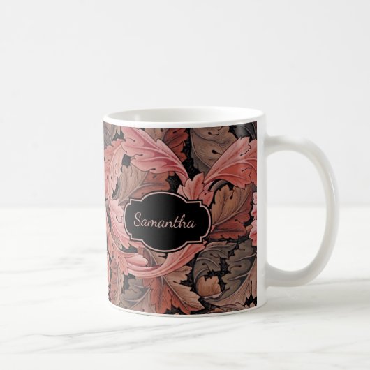 Floral Acanthus Pattern met monogram Koffiemok (Rechts)