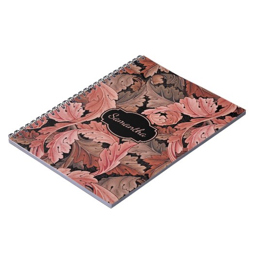 Floral Acanthus Pattern met monogram Notitieboek (Linkerzijde)