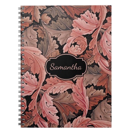  Floral Acanthus Pattern met monogram Notitieboek (Voorkant)