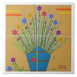 "Floral Accent" 6x6 keramische Tegel Tegeltje