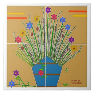 "Floral Accent" 6x6 keramische Tegel Tegeltje