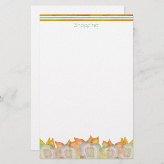 Floral Accented Design Briefpapier (Voorkant / Achterkant)