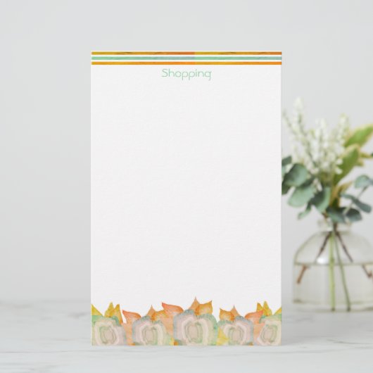 Floral Accented Design Briefpapier (Staand voorkant)