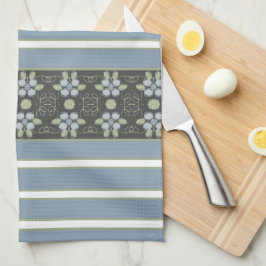 Floral Accented Design in Blue Theedoek