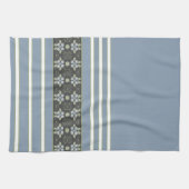 Floral Accented Design in Blue Theedoek (Horizontaal)