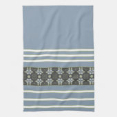 Floral Accented Design in Blue Theedoek (Verticaal)