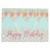 Floral Accented Patterned Groot Cadeauzakje (Achterkant)