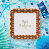 Floral Accented Patterned Papieren Bordje (Feest)