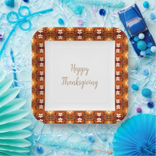 Floral Accented Patterned Papieren Bordje (Feest)