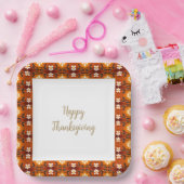 Floral Accented Patterned Papieren Bordje (Feest)