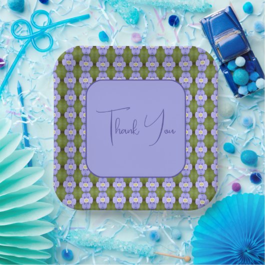  Floral Accented Square Papieren Bordje (Feest)