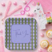  Floral Accented Square Papieren Bordje (Feest)